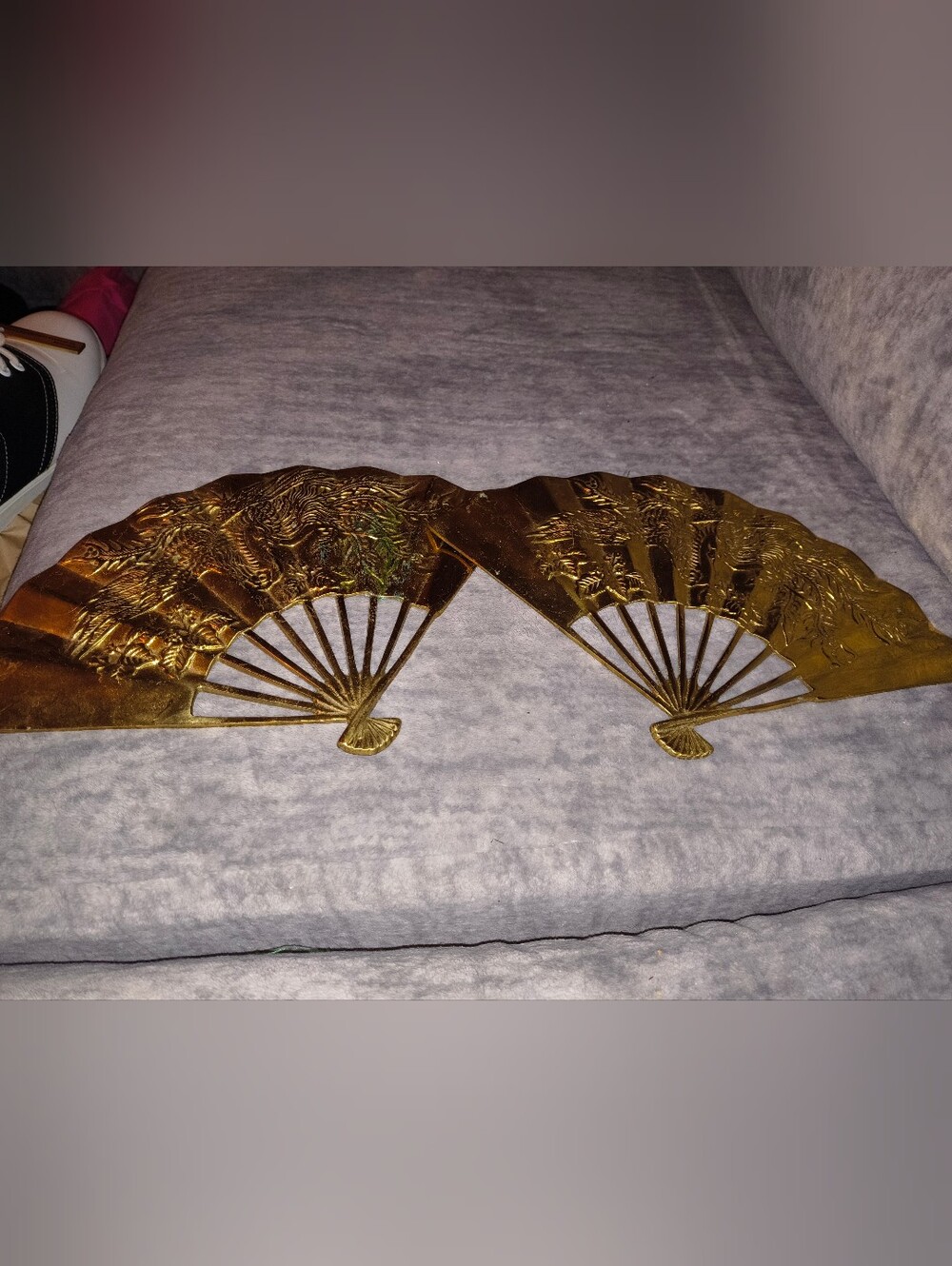 Decorative Solid Brass Fan Wall Accent - Pair